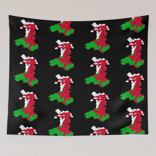 Item preview, Wales outline with flag designed and sold by Louisa Powell.