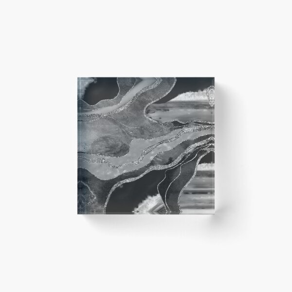 Item preview, Gray Black White Marble Agate Silver Glam #1 (Photo of Glitter Only - Not Reflective) designed and sold by Anita's & Bella's Art.