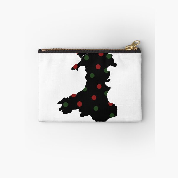 Item preview, Wales outline with red and green dost on black designed and sold by Louisa Powell.