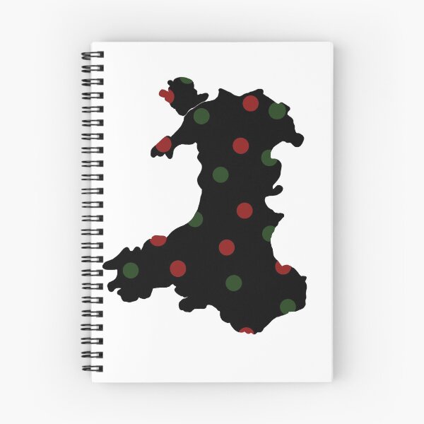 Item preview, Wales outline with red and green dost on black designed and sold by Louisa Powell.