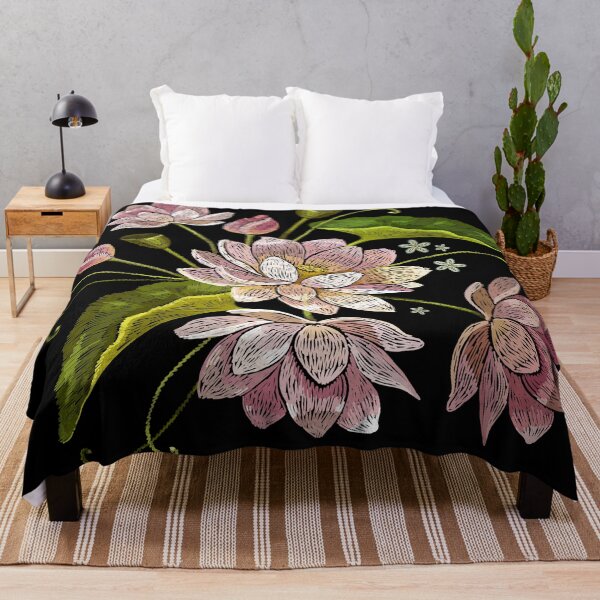 Item preview, LOTUS FLOWER EMBROIDERY designed and sold by Caroodoo.