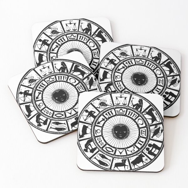 Item preview, Vintage Zodiac Wheel with all 12 signs -- Black designed and sold by MagicStrawberry.