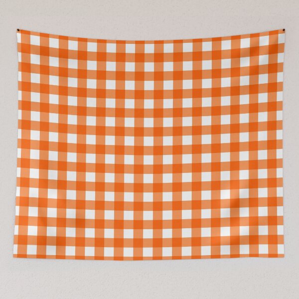 Item preview, Orange gingham squares designed and sold by BeardedTree.