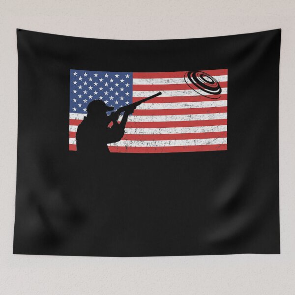 Item preview,  Skeet Clay Shooting Pigeon Trap Bird Hunters US Flag designed and sold by TopTeeShop.
