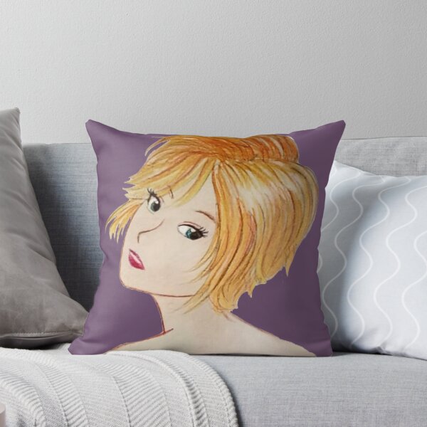 Item preview, Blonde girl drawing illustration manga style nice lilac background mystery designed and sold by ElisabetLis.
