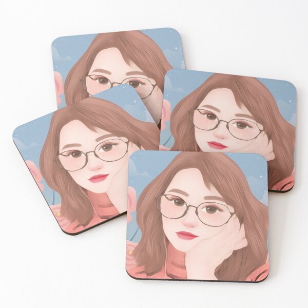 Item preview, Beautiful canvas in watercolor of a woman brown hair and glasses who has relaxed attitude designed and sold by chicsignzodiac.