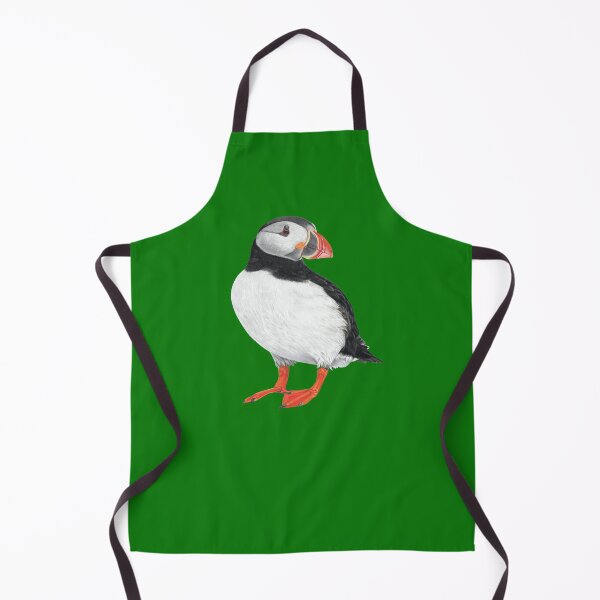 Item preview, Puffin pastel art on green background designed and sold by IslesArt.
