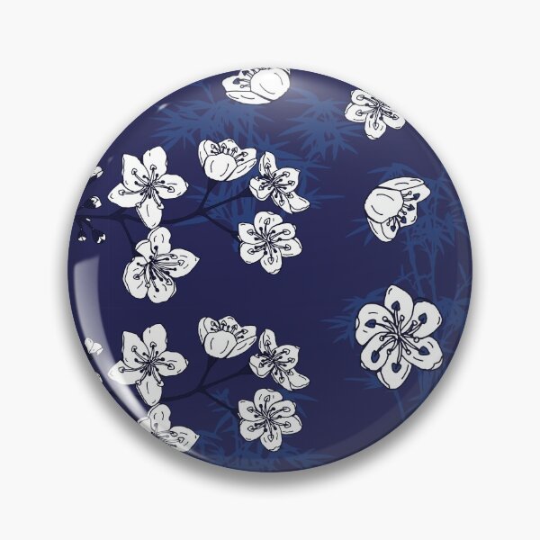 Item preview, Hamptons Blue White Floral Pattern designed and sold by HotHibiscus.