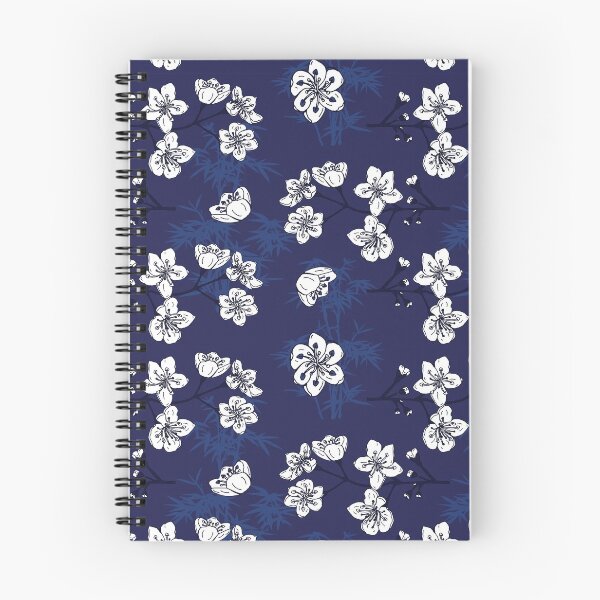 Item preview, Hamptons Blue White Floral Pattern designed and sold by HotHibiscus.