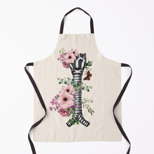 Item preview, Human larynx, pink flowers anatomy art, speech pathology, watercolor illustration designed and sold by Collagedream.