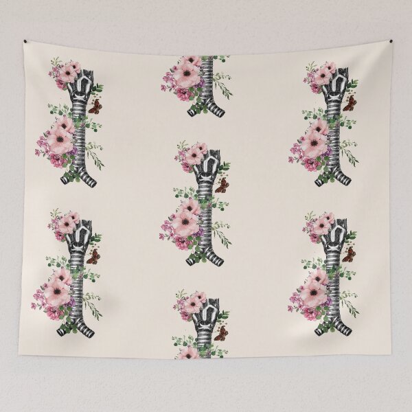 Item preview, Human larynx, pink flowers anatomy art, speech pathology, watercolor illustration designed and sold by Collagedream.
