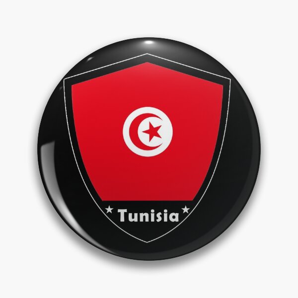 Item preview, Tunisia Flag Badge designed and sold by Gina-Driada.