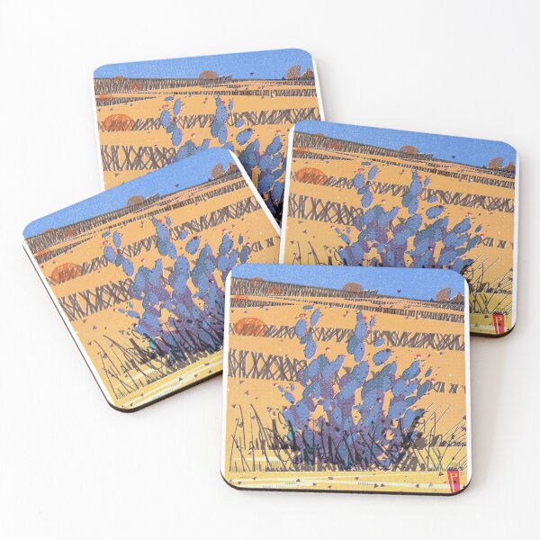 Item preview, cactus on desert sunny day travel wonderlust risograph art designed and sold by giaphox.