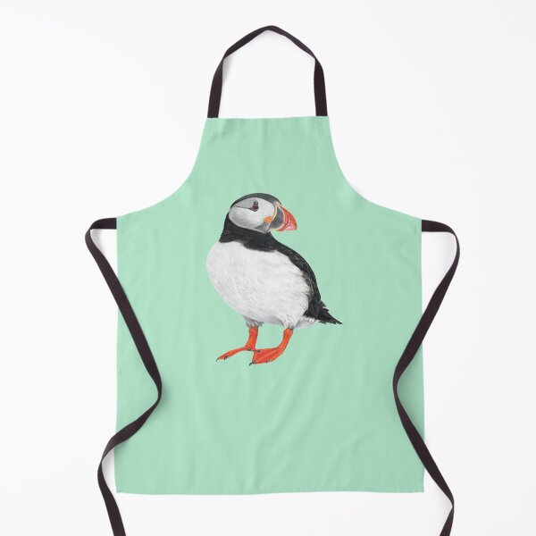 Item preview, Puffin pastel art on mint green background designed and sold by IslesArt.