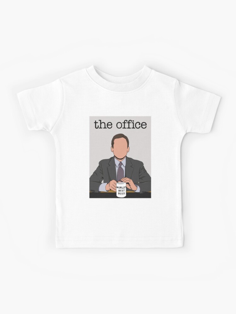 Michael Scott The Office Cartoon Digital Art With Font 2 Kids T-Shirt for  Sale by V3N4BL3