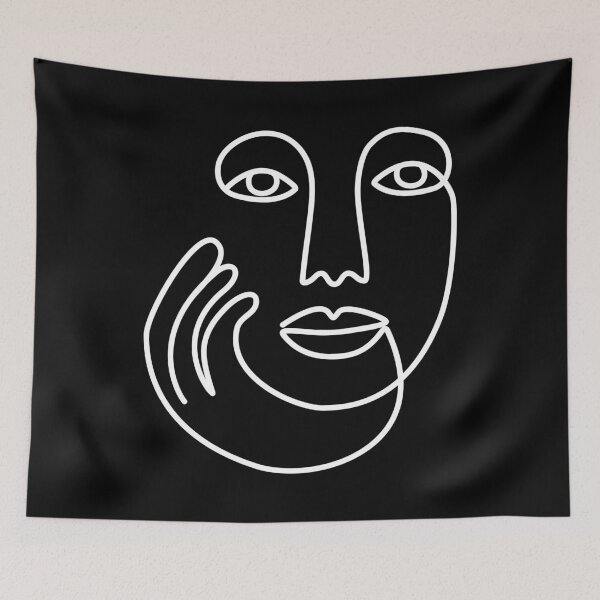 Item preview, Ethnic Woman Face One Line Art Drawing designed and sold by SoccaTamam.