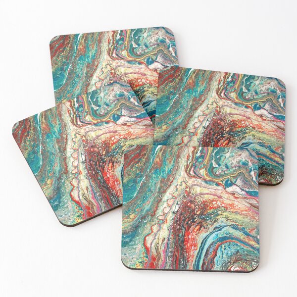 Item preview, Color Carnival Paint Pour - Paint Pour Art - Unique and Vibrant Modern Home Decor for enhancing the living room, bedroom, dorm room, office or interior. Digitally manipulated acrylic painting. designed and sold by cherdoodles.