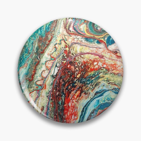 Item preview, Color Carnival Paint Pour - Paint Pour Art - Unique and Vibrant Modern Home Decor for enhancing the living room, bedroom, dorm room, office or interior. Digitally manipulated acrylic painting. designed and sold by cherdoodles.