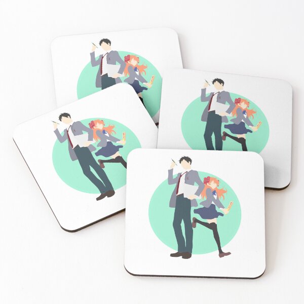 Item preview, Nozaki and Chiyo - Gekkan shoujo Nozaki-kun - minimalist anime print  designed and sold by AnimeDesignX.