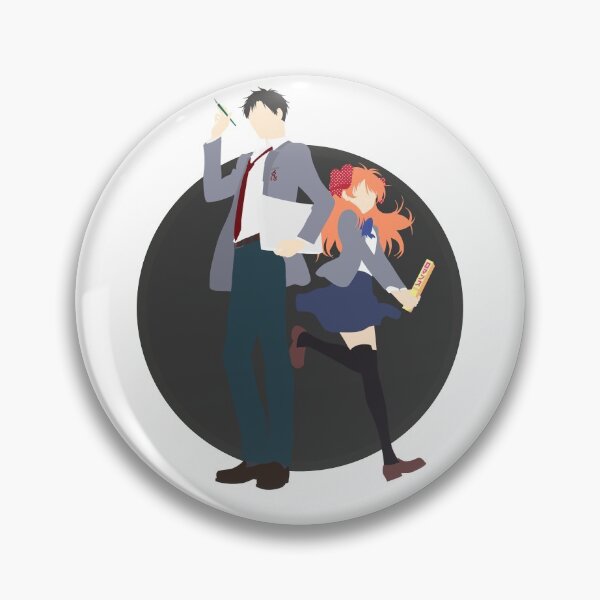 Item preview, Nozaki and Chiyo - Gekkan shoujo Nozaki-kun - minimalist anime print - dark version designed and sold by AnimeDesignX.