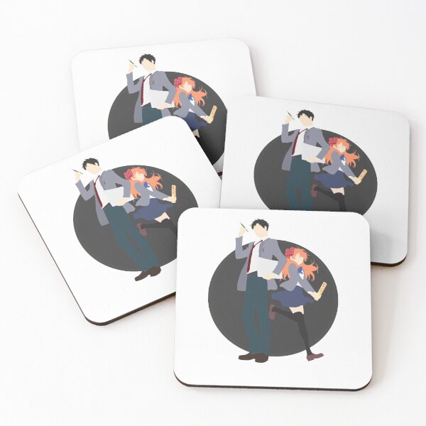 Item preview, Nozaki and Chiyo - Gekkan shoujo Nozaki-kun - minimalist anime print - dark version designed and sold by AnimeDesignX.
