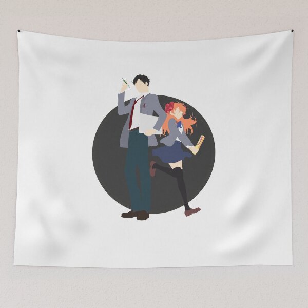 Item preview, Nozaki and Chiyo - Gekkan shoujo Nozaki-kun - minimalist anime print - dark version designed and sold by AnimeDesignX.