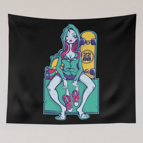 Item preview, Red hair skater girl designed and sold by pixeldsigns.