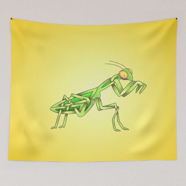 Item preview, Mantis Celtic knot on yellow designed and sold by KnotYourWorld.