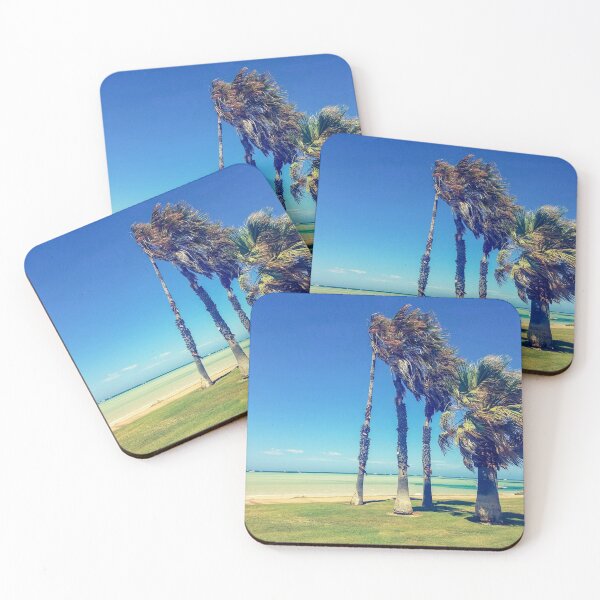 Item preview, Windy Palm Trees on Tropical Beach designed and sold by KirstyNadineArt.