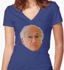 LARRY DAVID Women's Fitted V-Neck T-Shirt