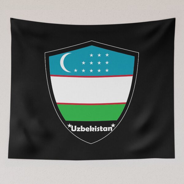Artikelvorschau, Usbekistan Flaggenabzeichen entworfen und verkauft von Gina-Driada.