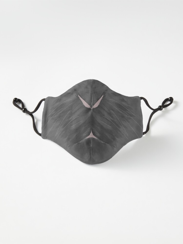 Alternate view of Fluffy Bunny Face Mask in Grey Mask