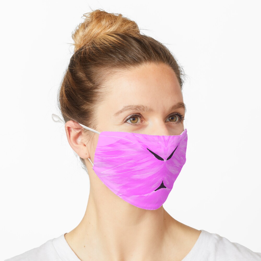Fluffy Pink Bunny Face Mask Mask
