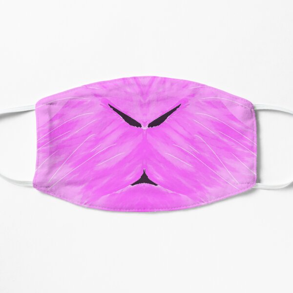 Fluffy Pink Bunny Face Mask Flat Mask