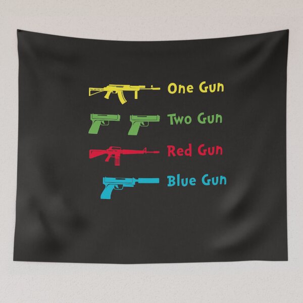 Item preview, One Gun Two Gun Red Gun Blue Gun designed and sold by gkao.