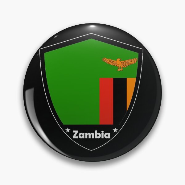 Item preview, Zambia Flag Badge designed and sold by Gina-Driada.