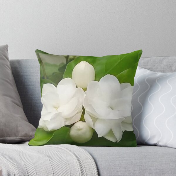 Item preview, Elegant white and green Jasmine or Raveen flower with leaves designed and sold by Tafheem.