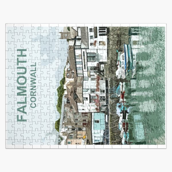 Artikel-Vorschau von Cornwall, Hafen von Falmouth. Reiseplakat. Kornisches Geschenk, designt und verkauft von BarbaraGlebska.