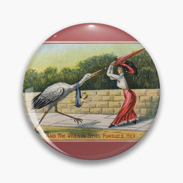 Item preview, And the villain still pursues her - vintage birth control ad designed and sold by stationarybysol.