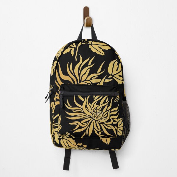 Item preview, Gold Oriental Chrysanthemum - Luxe Noir & Gold Floral Art designed and sold by Art-PraveenRai.
