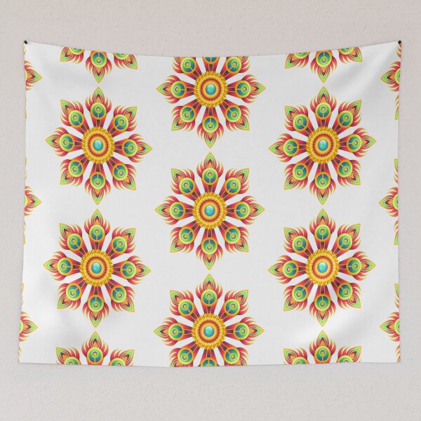Item preview, Mandala Dotted with orange And Green color -Mandal pattern designed and sold by chetan786.
