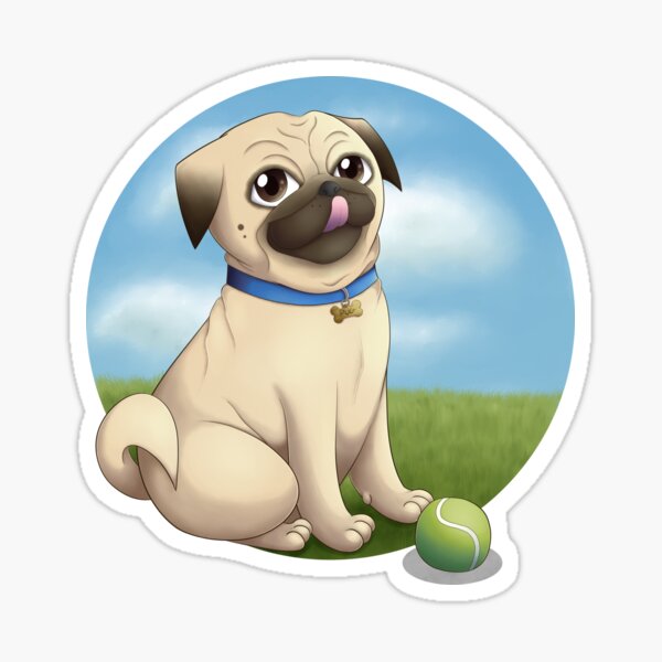 Pug Playtime Sticker