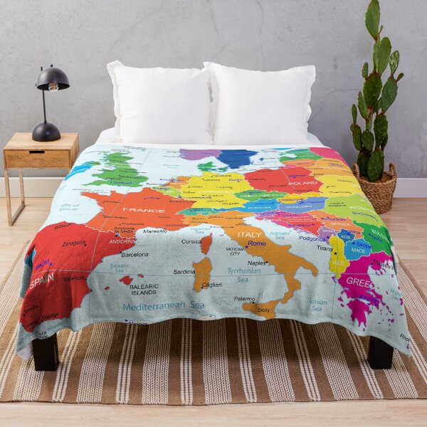 Item preview, Europe Map with the border, countries, capitals and major cities designed and sold by mashmosh.