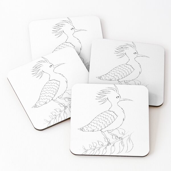 Item preview, colorless pretty Eurasian hoopoe (hudhud) - white background designed and sold by bunnyEmanArt.