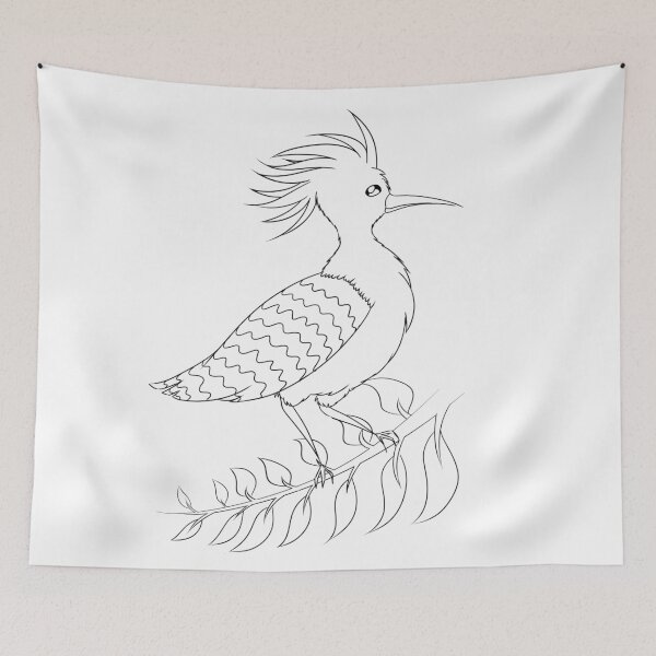 Item preview, colorless pretty Eurasian hoopoe (hudhud) - white background designed and sold by bunnyEmanArt.