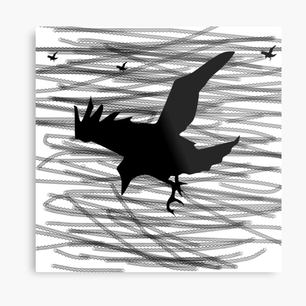 Raven Drawing Art Mixed Media Collage Painting Hand Made Abstract Art Board  Print for Sale by art2print