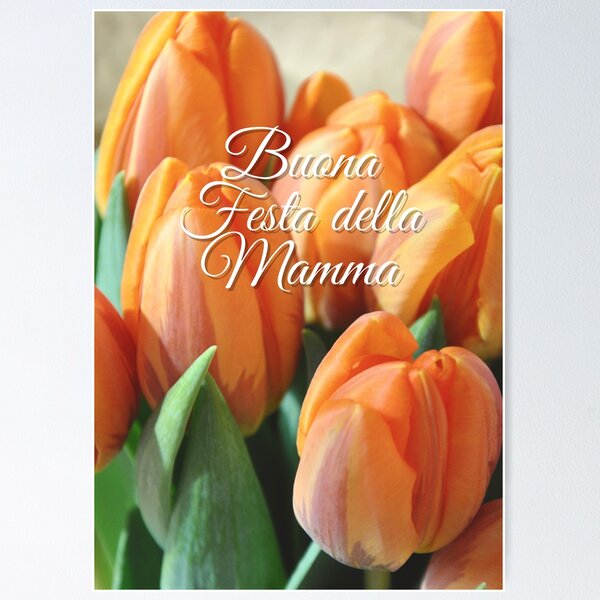 Item preview, Orange tulips with "Buona Festa della Mamma" designed and sold by archmar.