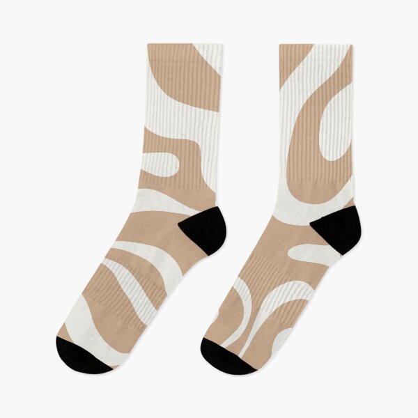 Item preview, Retro Modern Liquid Swirl Abstract Pattern Square in Coffee Creme and Nearly White designed and sold by kierkegaard.