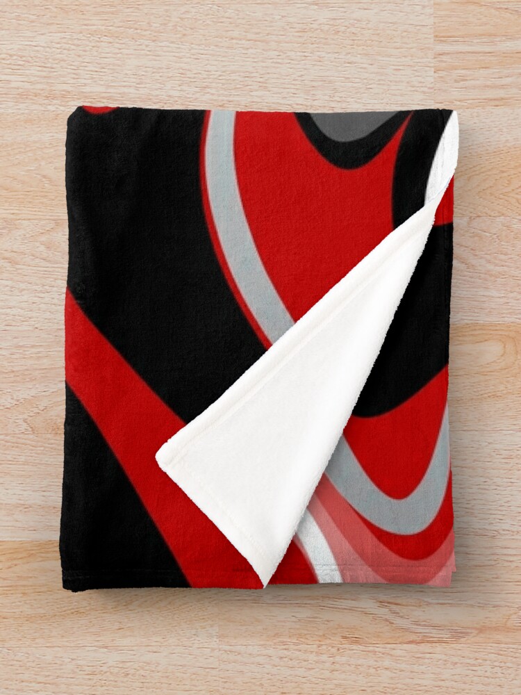 Alternate view of Liquify - Red, Gray, Black, White Throw Blanket