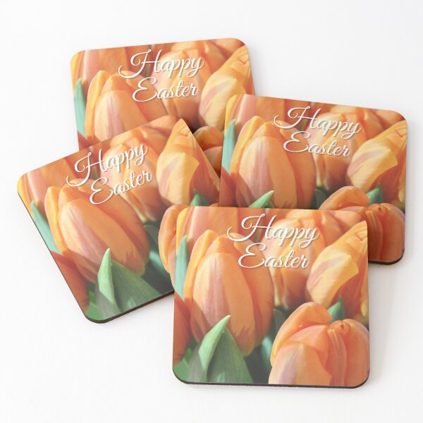 Item preview, Orange tulips with "Happy Easter" designed and sold by archmar.